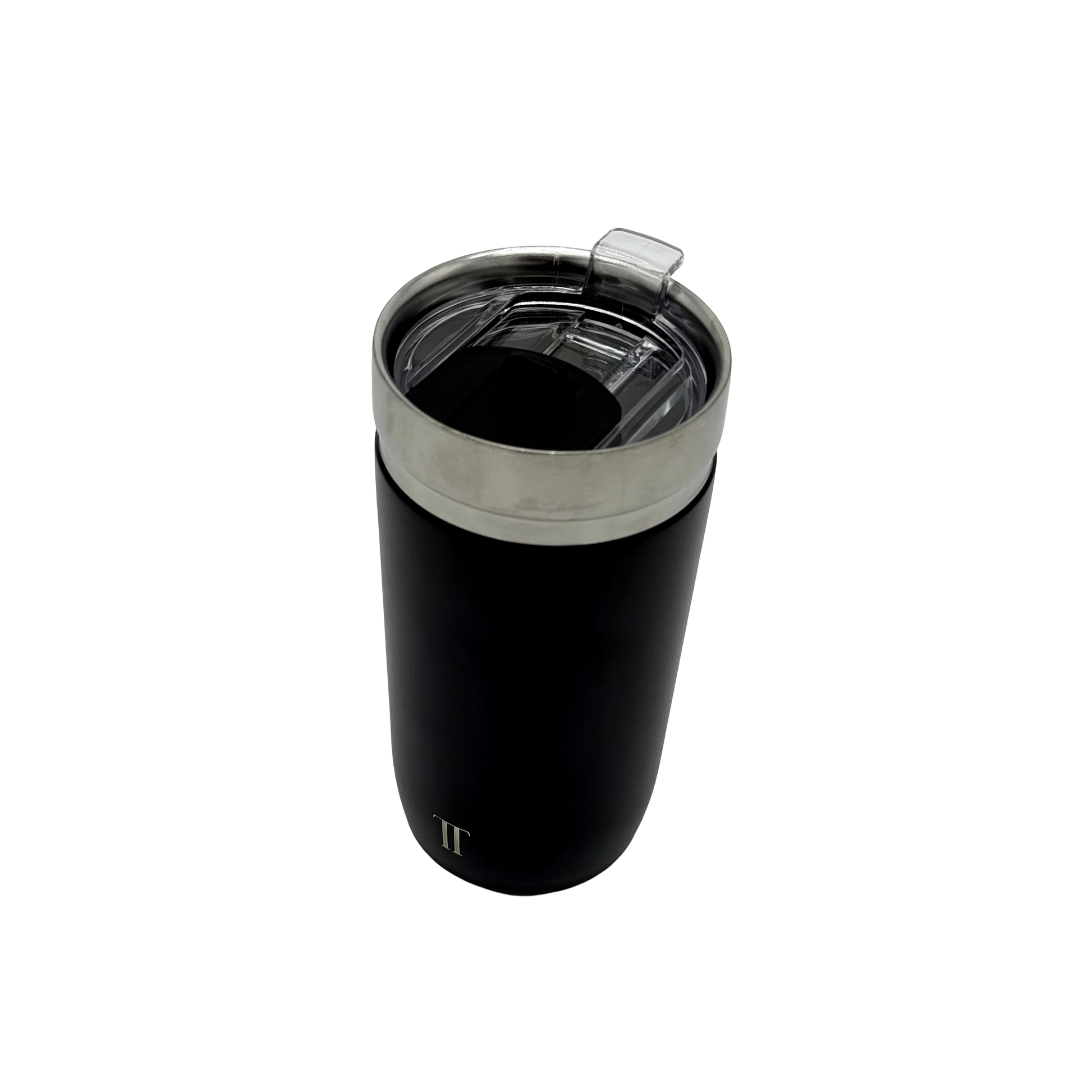 Termo Vulcan 473ml negro elegante en acero inoxidable